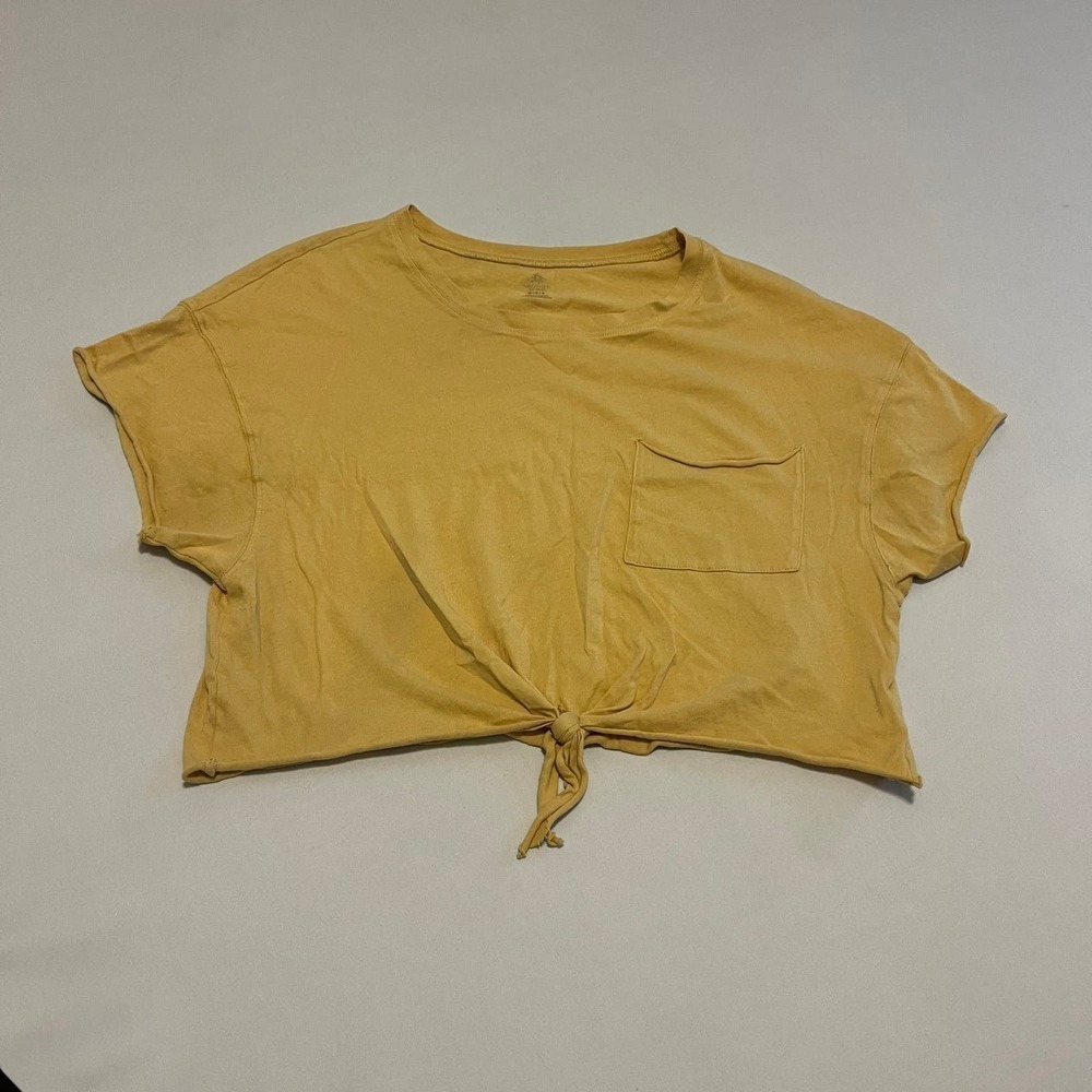 Offline by aerie American Eagle Yellow twist waist cropped casual boxy top M